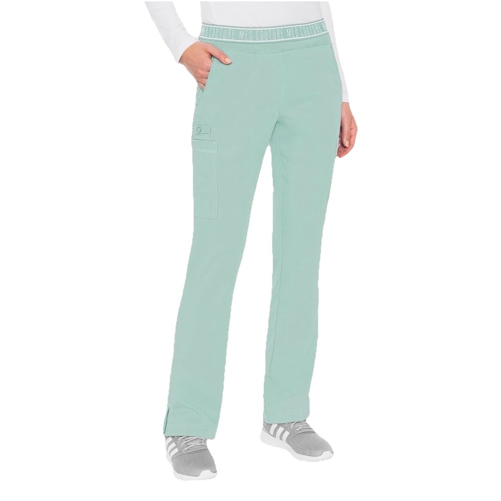 Med Couture Women's Yoga Pull-On Pant with 7 Pockets Ultra-Soft Rib-Knit SZ M NW